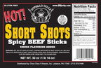 Buffalo Bills Hot Short Shots (120 hot and spicy 3.5” beef sticks per 30oz bag) | Gluten Free, Ideal For Road Trips, Officesnacks, Hiking, High Protein Snack, Made In The USA, 100% Us-Raised Beef, 120 Sticks