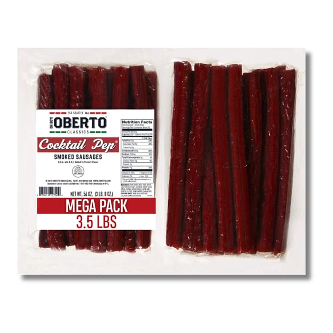 Oh Boy! Oberto Classics Cocktail Pep Smoked Sausages, 3.5 Pounds