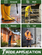 3/8" 4800PSI Pressure Washer Hose 125FT with Swivel Quick Connect for Cold/Hot Water Max 248°F, Kink Resistant Steel Wire Braided, Wear Resistant Power Washer Hose with M22 14mm Adapter