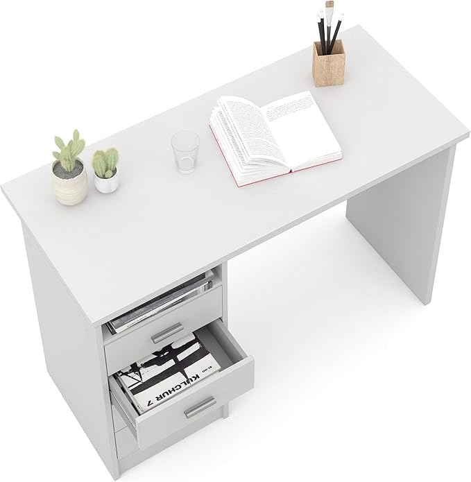 Tvilum Desk with 4 Drawers, White