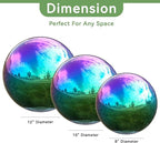 Lily's Home Gazing Globe Mirror Ball in Rainbow Stainless Steel - 12 Inch