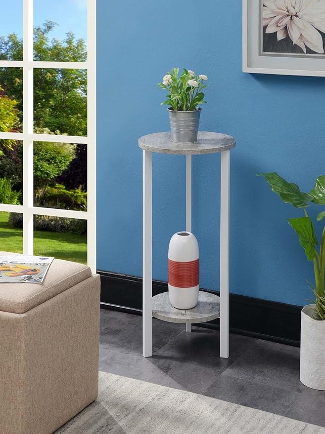Convenience Concepts Graystone 31" Plant Stand, Faux Birch / White