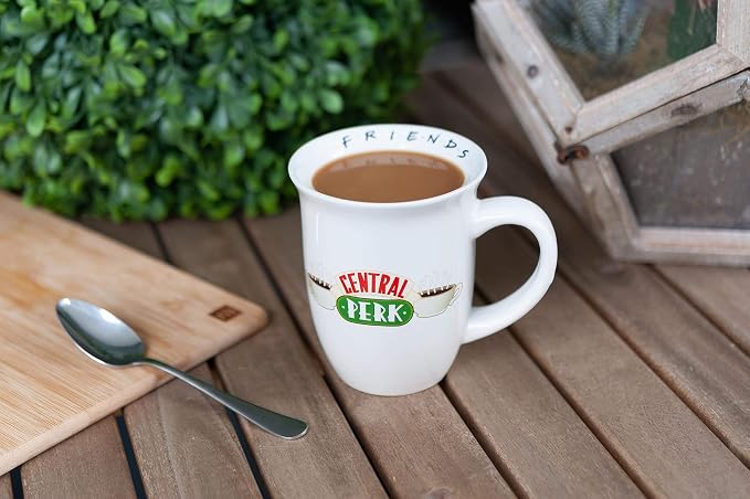 Silver Buffalo Friends Central Perk Logo Wide Rim Ceramic Mug, 16 Ounces