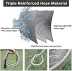 Giraffe Tools Pressure Washer Hose 25FT X 1/4", 3200 PSI Pressure Washing Hose, Kink Resistant, Heavy Duty Power Washer Hose, M22 to 3/8" Quick Connect Couplers for Replacement, 7 Accessories
