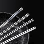 Stainless Steel Chopsticks, 10 Pairs 8.7 Inch Lightweight Knurling Non-Slip Reusable Chinese Chopsticks for Kitchen (10)