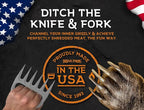 Bear Paws Meat Claws - The Original BBQ Meat Shredder Claws - Gray | Shredder Claws for Pulled Pork, USA Made - Easily Lift, Shred, Pull and Serve Pork, Chicken, Brisket and Turkey