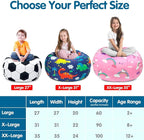 Lukeight Stuffed Animal Storage Bean Bag Chair Cover for Kids, Zipper Beanbag Chair Cover for Organizing Toddler & Kids' Rooms Plush Toys (Blue+White Velvet, X-Large)