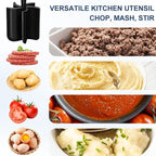 Meat Chopper, Premium Heat Resistant Meat Masher | 5 Blades Ground Beef Masher, Non Stick Hamburger Smasher, Nylon Potato Masher, Dishwasher Safe, Black