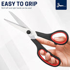 BURVAGY 20 Pack 8" Scissors All Purpose, Heavy Duty Scissors for Office | Scissors Bulk Multipurpose Comfort-Grip Sharp Adult Office Scissors Set Sewing Fabric Stainless Steel Blades, Right/Left Hand