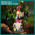 Solar Gnome Garden Statue Lights Gnome Figurine with Solar Lantern, Outdoor Garden Waterproof Ornaments Decorations for Yard Lawn Patio – Ideal Gift for Women Mom Grandma