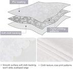 Smiry Rectangle Waterproof Heavy Duty Vinyl Tablecloths, 54 x 78 Inch | Wipeable Washable Floral Embossed Table Cover for Kitchen and Dining Room, Indoor & Outdoor Use, White