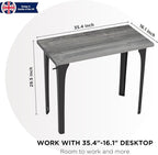 Home Office Computer Desk 35.4 inch gaming Desk, Modern and Minimalist home office desk, Home Office Desks, Study Desk, Craft table Black Metal Designed Frame, Gray Oak Board Color.