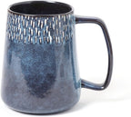 Large Ceramics Coffee Mugs,24 OZ,Large Handle Design,Extra Large Tea and Coffee Cup for Office and Home，Microwave And Dishwasher Safe(Color:24 oz star blue)