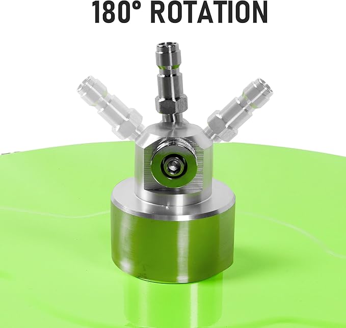19" Pressure Washer Surface Cleaner with 4 Wheels, Coated Green Stainless Steel Power Washer Surface Cleaner for Driveway Sidewalk Patio, 1/4" Quick Connector 2 Extension Wand, 4000 PSI