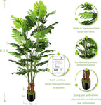 6.3ft Artificial Monstera Deliciosa Tree (75in) with Plastic Nursery Pot Faux Tree, Fake Tropical Split Leaf Palm Plant for Office House Farmhouse Living Room Home Decor (Indoor/Outdoor)