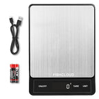 Food Scale - Rechargeable Digital Kitchen Scale 33lb, 1g/0.05oz Precision, Type-C, Stainless Steel, Grams/Ounces, LCD Display, for Cooking/Baking/Meal Prep (Ash Silver)