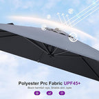 PURPLE LEAF 8' X 8' Patio Umbrella with In-ground Base for Pool 7' High Offset Outdoor Cantilever Umbrella Swimming Pool Umbrella with 360°Rotation for Poolside Light Grey