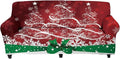 FKELYI Xmas Tree Snowflake Pattern Christmas Decor Stretch Sofa Slipcover Soft Comfort Cushion Cover Washable Furniture Protector-S