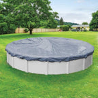 Robelle 15 ft Commercial Blue Winter Pool Cover for Above Ground Pools, 4 ft Overlap (19 ft Cover Size), Solid 12 x 12 Scrim, 3.7 oz/yd2, 18-Year Warranty, Style: 3415-4A