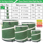 16-Gallon Collapsible Trash Can (16x19 in) Hard-Shell Bottom Yard Garden Bag for Pop-Up Trash Can,Recycling Bin,Yard Waste Container,RV Camping Waste Bin,Laundry Hamper,Lawn Grass,Leaf Bag,Weed Basket