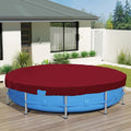 ECOOPTS 6 ft Waterproof Round Polyester Pool Cover for Above Ground Pools, Swimming Pool Cover Protector Winter Safety Cover (Red)