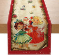 Vintage Christmas Table Runner Christmas Decorations - Red Vintage Style Santa Claus Girls Merry Christmas Winter Xmas Home Kitchen Dining Table Decor, Christmas Party Decorations 13 x 60 Inch