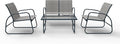 Mapleleaf 4 Pieces Rattan Patio Furniture Set, Outdoor Wicker Conversation Sofa Set, Rattan Chair and Glass Coffee Table for Yard, Pool or Backyard (Grey)