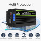 NOVOPAL 6000 Watt Pure Sine Wave Power Inverter DC 24V to AC 110V 120V Rv Inverters with 1 USB Port-16 feet Remote Control, LCD Display for Truck, Hurricane, Home