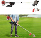 26CC Weed Wacker, 650W Gasoline Grass Trimmer, 8500R/Min Lawn Brush Cutter, 2-Stroke Cordless Garden Mower with Grass Baffle & Funnel for Lawn Pond Side Weed Removal Landscaping