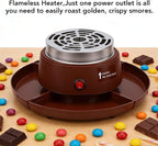 MAVIS LAVEN 2 in 1 Electric Smores Maker, Tabletop Roaster and Chocolate Fondue Pot with 4 Roasting Forks and Detachable Trays (US Plug 110V)