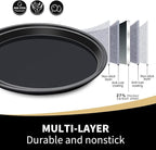 Round Cake Pan, 10 Inch Cake Pan Giant Shollow Baking Pan Round Sheet Cake Tray Pan for Christmas Baking