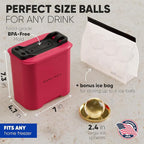 Berlinzo Ice Ball Maker Mold -2 Clear 2.4in Whiskey Spheres, Non-Electric | Silicone, BPA-free, whiskey and bourbon, slow-melt, easy release, 2-count, storage bag included