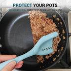 2Pack Meat Chopper Mincing Spatula, Silicone Grinder for Ground Beef | Heat Resistant, Smasher for Potato Mix Tool, Non-Scratch for Non-Stick Pans, Meat & Poultry Tenderizers, Aqua