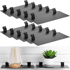 LEIFIDE 10 Pcs Metal Slatwall Shelves, 12 x 6 Inch Hanging Flat Slat Wall Shelf Accessories for Slatgrid Panel, Heavy Duty Slatwall Organizer for Retail Display Vendor Shoes Shop Garage Supplies