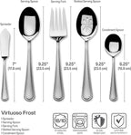 Mikasa, Virtuoso Frost Flatware Service for 12, 65 Piece Set, 18/10 Stainless Steel, Silverware Set with Serving Utensils