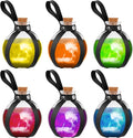 Patelai 6 Pcs Halloween Glass Potion Bottles with Belt Cork Renaissance Witch Costume Accessories Witch Props Potion Bottle for Halloween Party Decor Cosplay DIY Crafts Gift (Black)