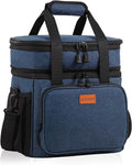 Expandable Lunch Box Cooler Bag - Insulated Soft Lunch Bag for Men Women - Large Lunchbox for Adults Work Camping Outdoor Travel Blue 16L