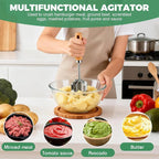 304 Stainless Steel Meat Chopper & Masher - Heavy Duty 6 Curve Blades Ground Beef Chopper Tool Potato Masher Hamburger Smasher Tool
