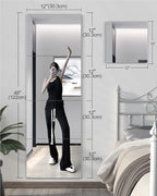 Shatterproof Wall Mirror Full Length for Bedroom, Acrylic Gym Mirrors For Home, Extra Thick: 0.12 inch, 12 x 12 inch x 4 Pcs, Workout Mirrors Safe for Kids, Over The Door, Long Wall Mounted