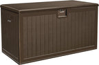 YITAHOME 150 Gallon Double-Wall Deck Box with Side Handles, Outdoor Large Storage for Patio Furniture Cushions, Garden Pool Accessories, Water Resistant & Lockable