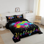 Feelyou Kids Volleyball Comforter Set King Size Sports Game Bedding Set for Boys Girls Teens Bedroom Decor Tie Dye Comforter Women Men Volleyball Player Duvet Set with 2 Pillow Case