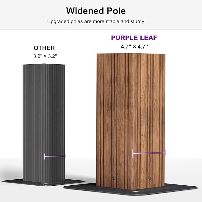 PURPLE LEAF 12' X 16' Outdoor Hardtop Gazebo for Patio Galvanized Steel Double Roof Permanent Canopy Teak Finish Coated Aluminum Frame Pavilion Gazebo with Netting and Navy Blue Curtains