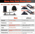 Snow Blower Cover,Heavy Duty 840D Snowblower Covers Waterproof Outdoor with Waterproof Strip,Air Vent,2 Reflective Handles,Windproof Buckle,Universal Protective Cover for Snow Thrower Shovel Storage
