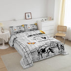 Farmhouse Windmill Comforter Set Full Size Rustic Farm Barn Door Bedding Comforter Sets for Cowboy Cowgirl, Vintage Western Cow Gifts Bedding Room Decor Butterfly Sunflowers Wooden Plank Duvet Insert