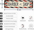 Barber Shop Decor Accessories - Barbershop Poster Metal Tin Signs Vintage Wall Art, Barber Gifts for Men Haircut Decorations 4x16 Inch