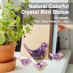 Crystal Bird Figurines, Resin Animal Statues, Miniature Decorative Gravel Birds, Home Decor (4PCS-Amethyst)