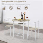 VINGLI 31.5" Drop Leaf Dining Table Set for 2, 3 Pieces Dining Table with Chair for Small Space, Small Kitchen Extendable Folding Dining Table for Dining Room，Home, Apartment, Saving Places, White Oak