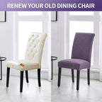 Joccun Chair Covers for Dining Room Set of 2, Dining Chair Slipcovers Stretch Dining Room Chair Covers Seat Protector,Washable Parsons Chair Cover for Home,Hotel(Grapeade,2 Pack)