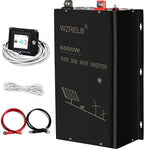 WZRELB 6000W 48V Split Phase Power Inverter,48 Volt DC to AC 120V/240V Pure Sine Wave Inverter,15ft LCD Remote Panel,2*AC Hardwire Terminal,12KW Surge
