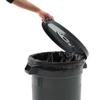 PRO&Family 20 Gallon Trash Can with Lid Round Ingredient Storage Containers Recycling Bin Kitchen Garbage Can Office Garbage Can Trash Barrel Plastic Barrel Yard Waste Bin Outdoor Trashcan (10, Gray)